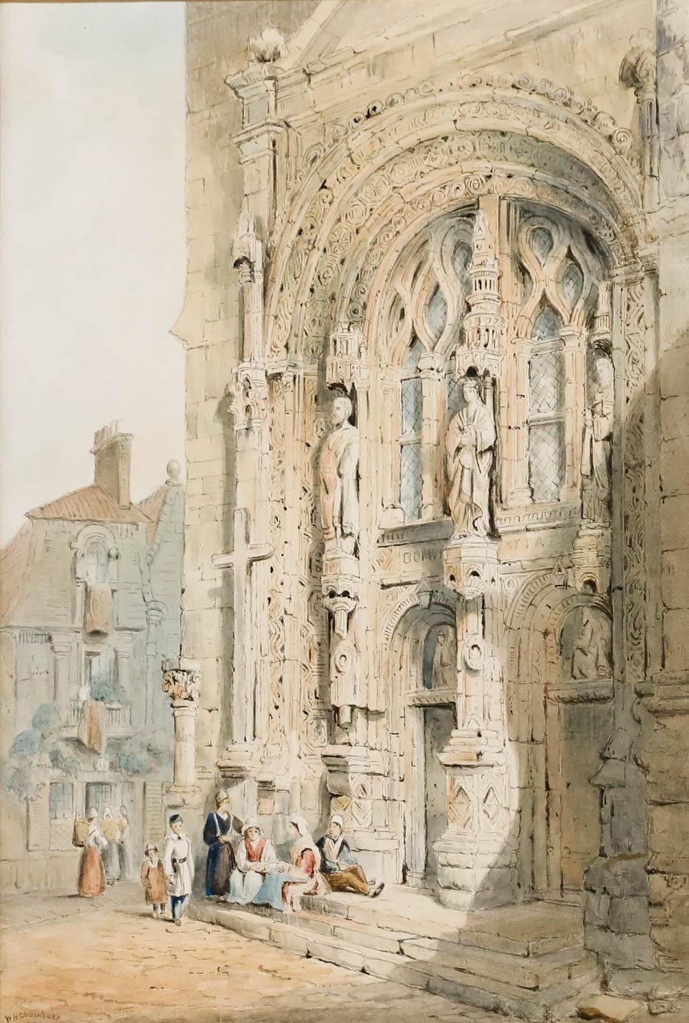 W.H. Chambers After Samuel Prout 1887 Watercolour, Porch Of St. Symphorien photo furniture