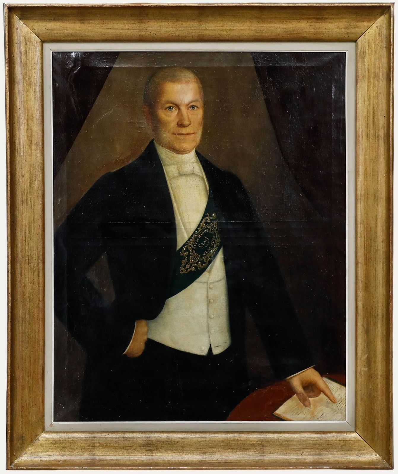 Flemish School 19th Century Oil A Society Official
