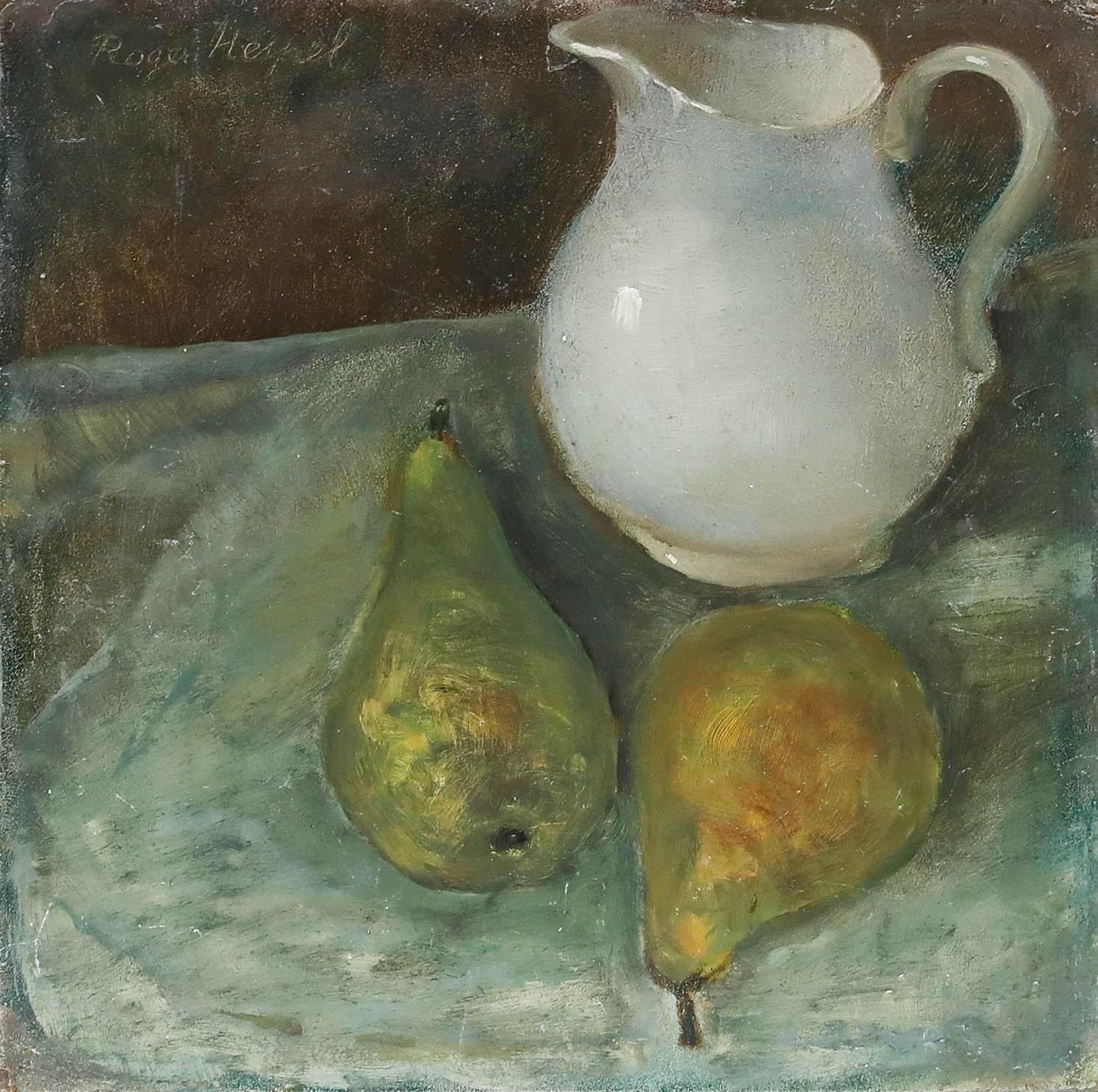 Roger Hespel Framed Contemporary Oil, Still Life With Pears photo for sale