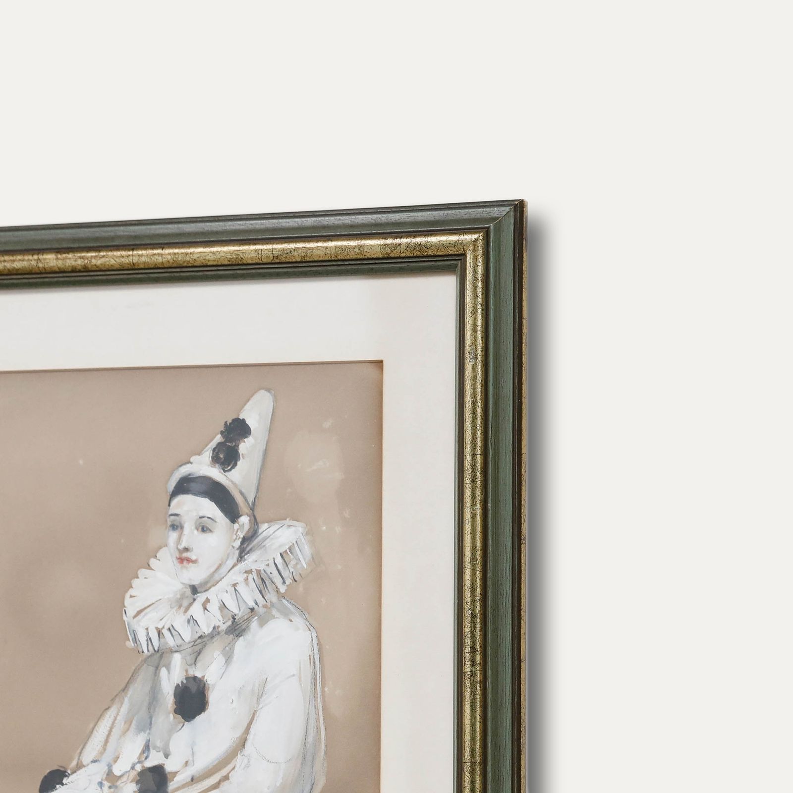 Katharine Montagu Wyatt Framed 20th Century Gouache, Portrait Of Pierrot photo 225.0