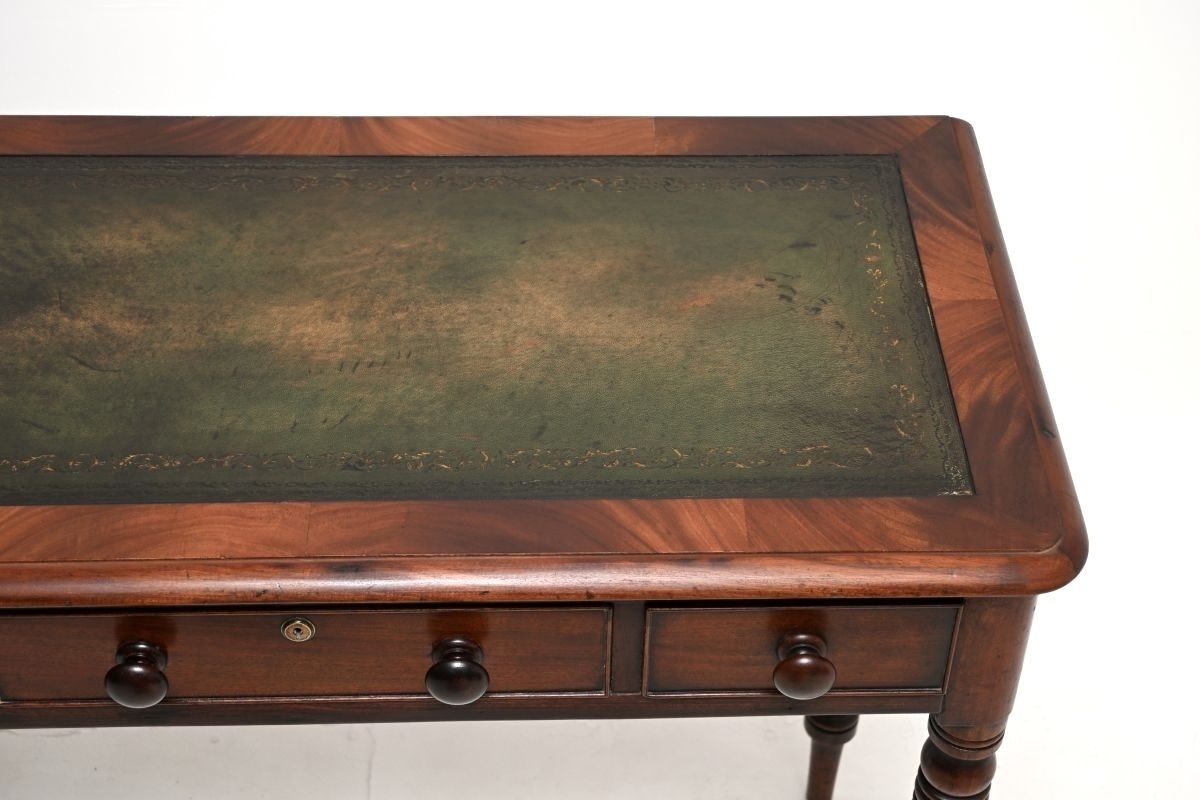 Antique Early Victorian Mahogany Leather Top Writing Table / Desk photo 975.0