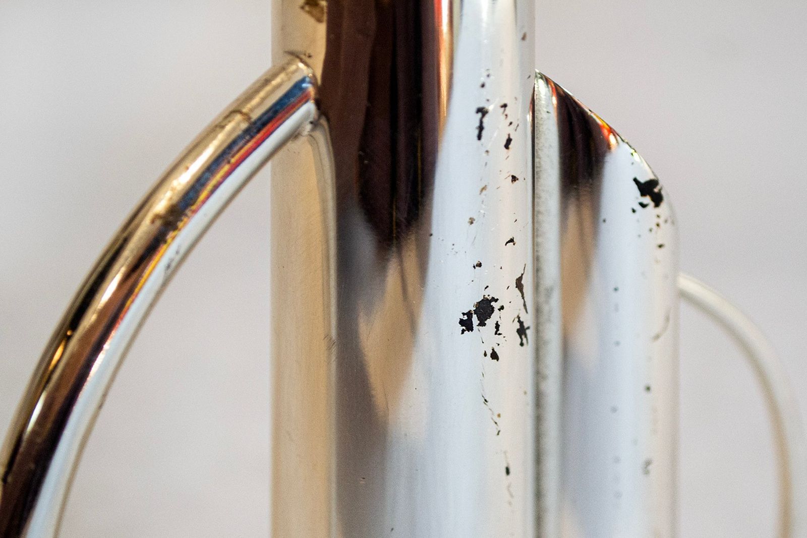 Vintage Verzilverd Metalen Vaas In De Stijl Van Gio Ponti, 1970 photo for sale