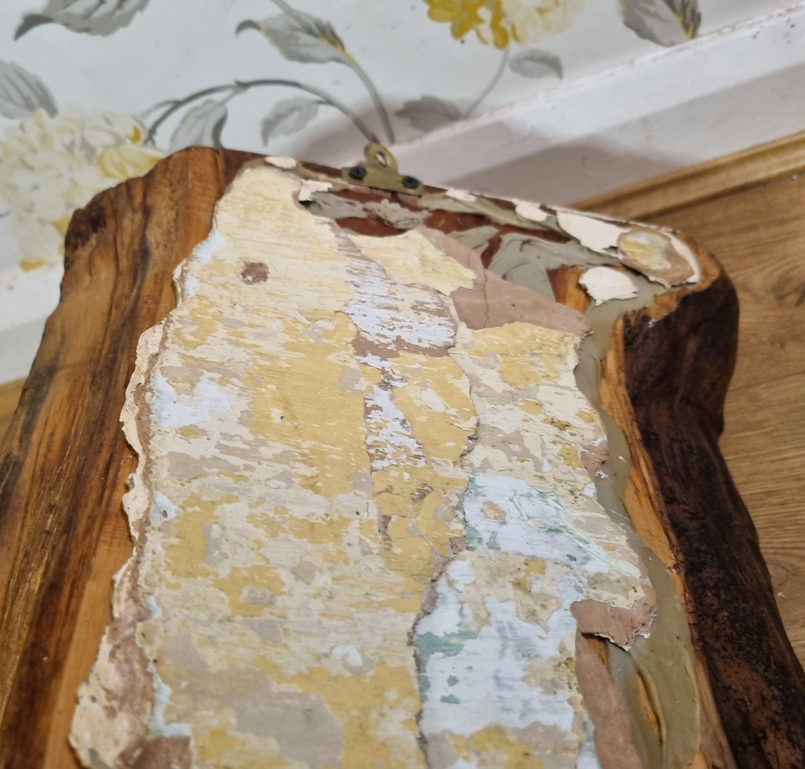 photo buy Vintage Yew Coat Rack Live Waney Edge 5 Wooden Peg Hook Rustic Heavy Reclaimed