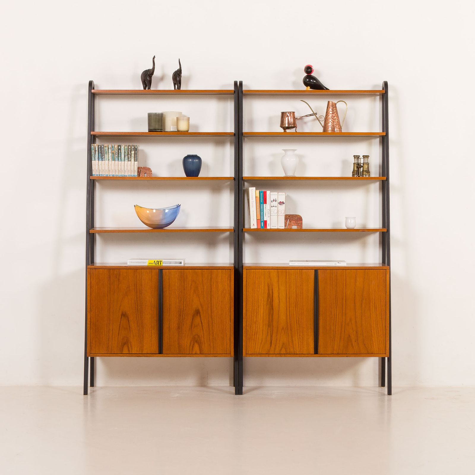 Mid Century Free Standing Two Parts Wall Unit By Brantorps, Sweden 1960s photo for sale