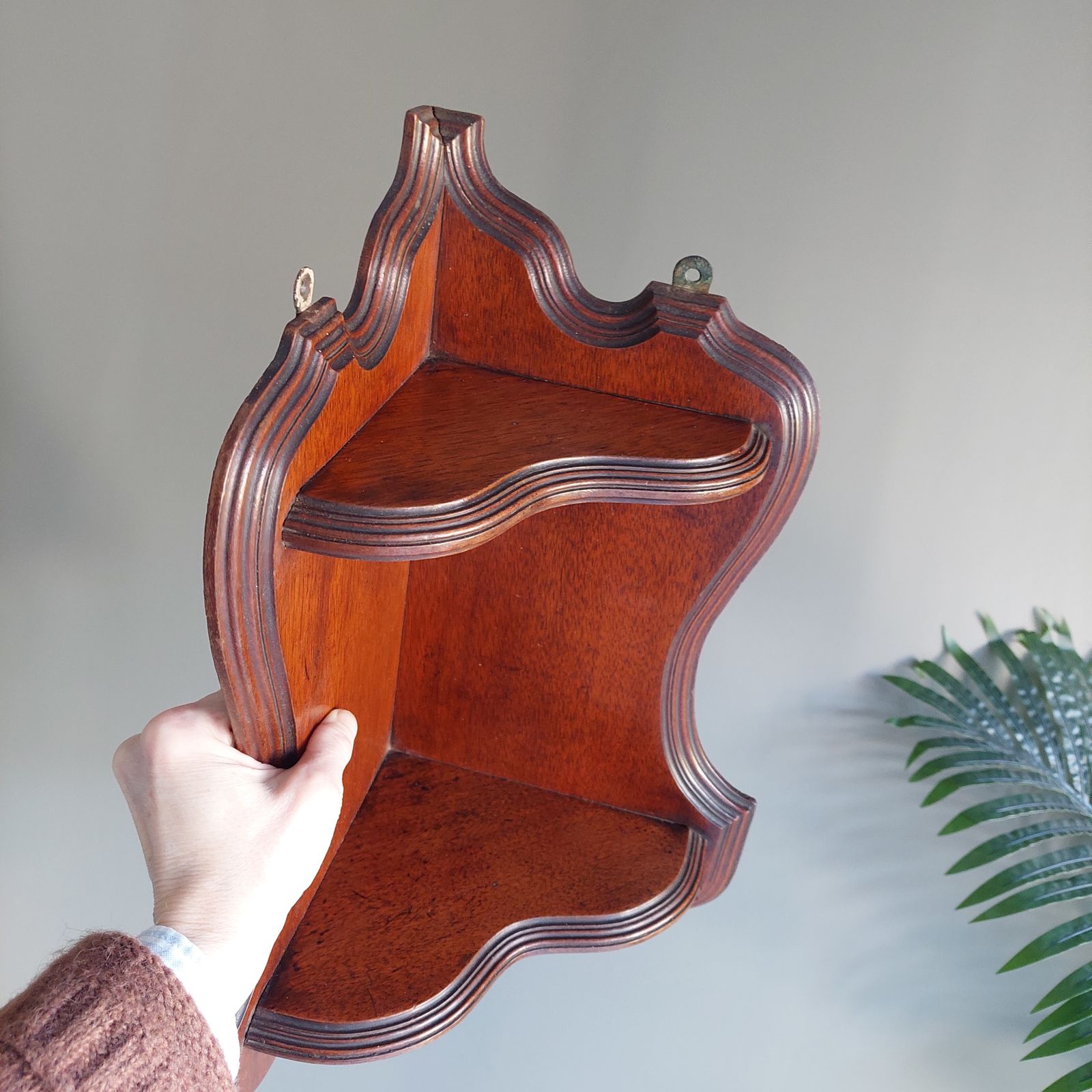 Antique Mahogany Corner Shelf Wall Shelving Hanging Shelf Unit 19th Century photo Furniture
