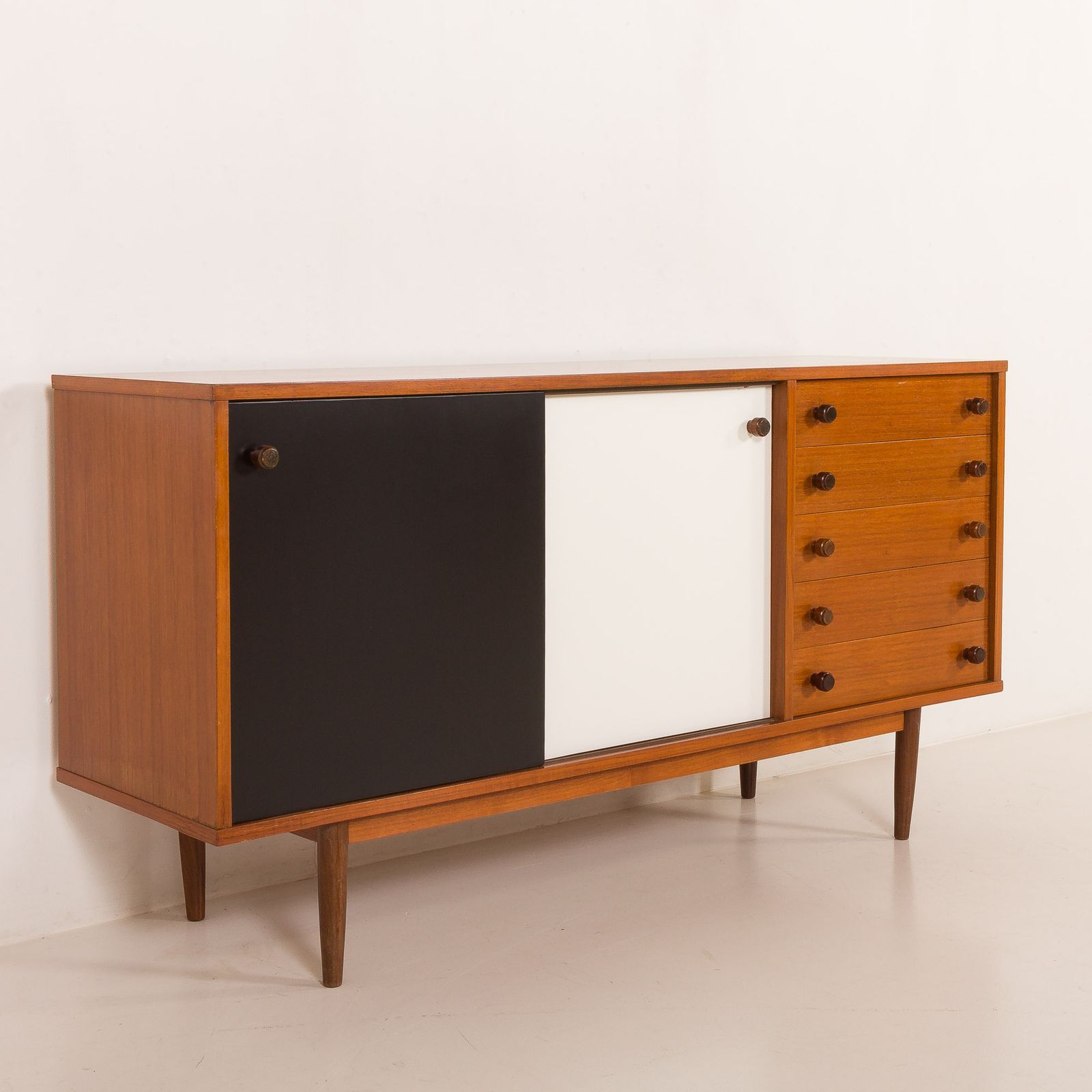 Furniture Vintage Teak Sideboard In The Style Of Charlotte Perriand, 1970s photo