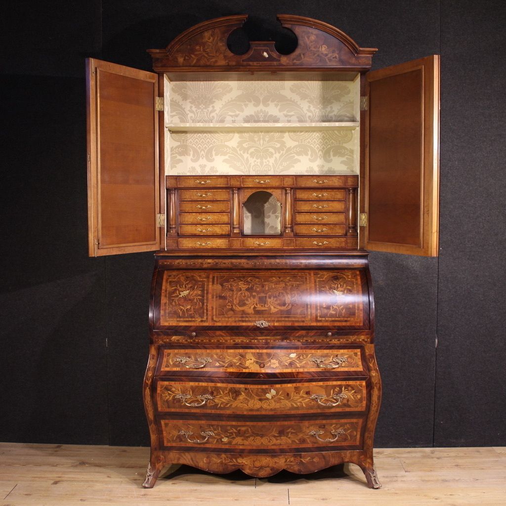 photo furniture 20th Century Dutch Inlaid Trumeau
