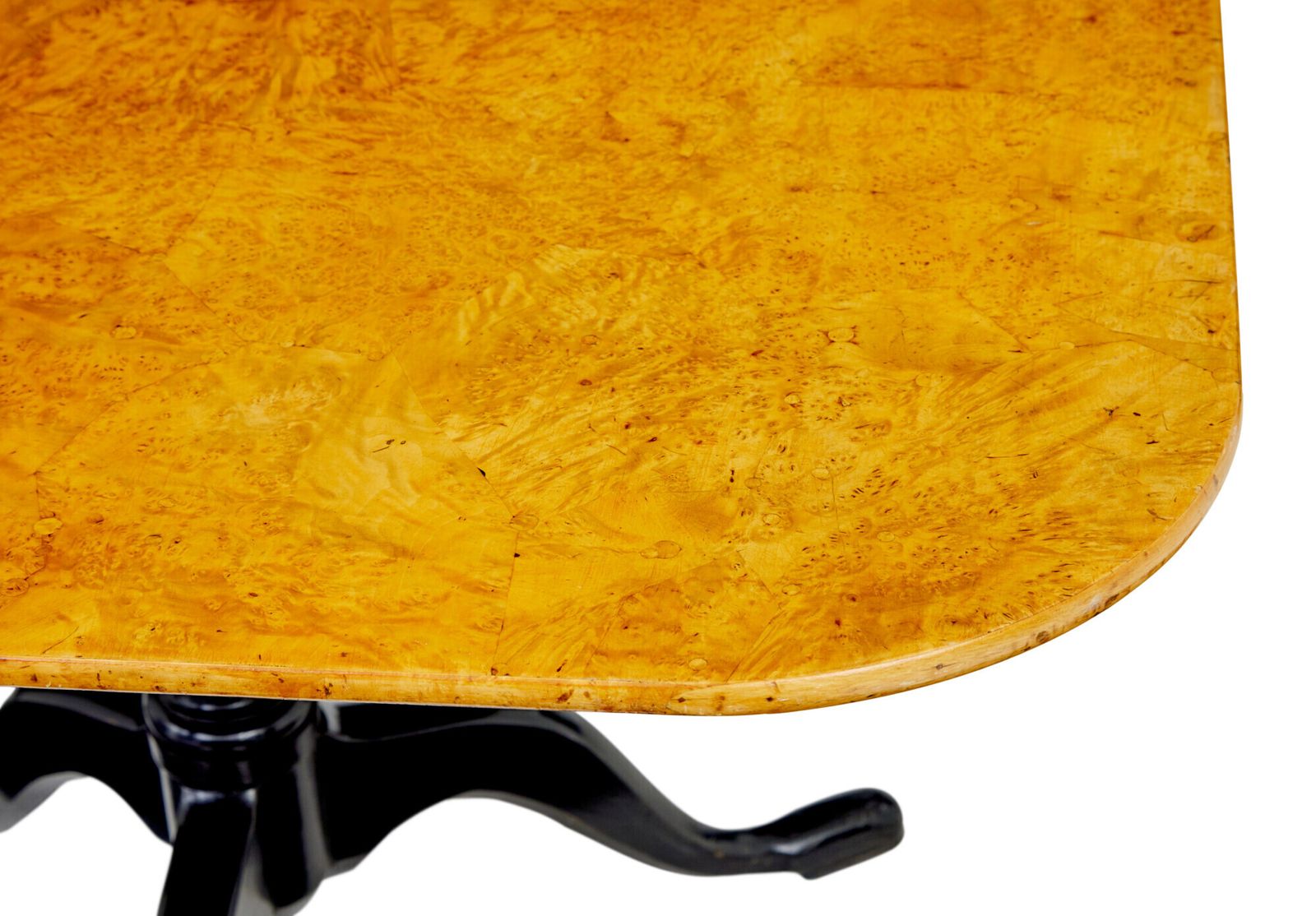 19th Century Swedish Burr Birch Tripod Table photo 1760.0
