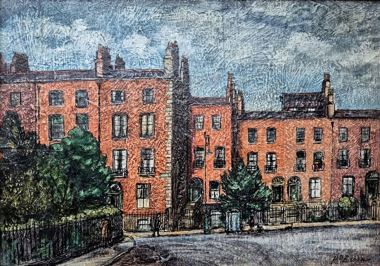 Hertha Phyllis Eason – ‘Mount Street Crescent, Dublin’ (Framed Oil Painting) photo 950.0