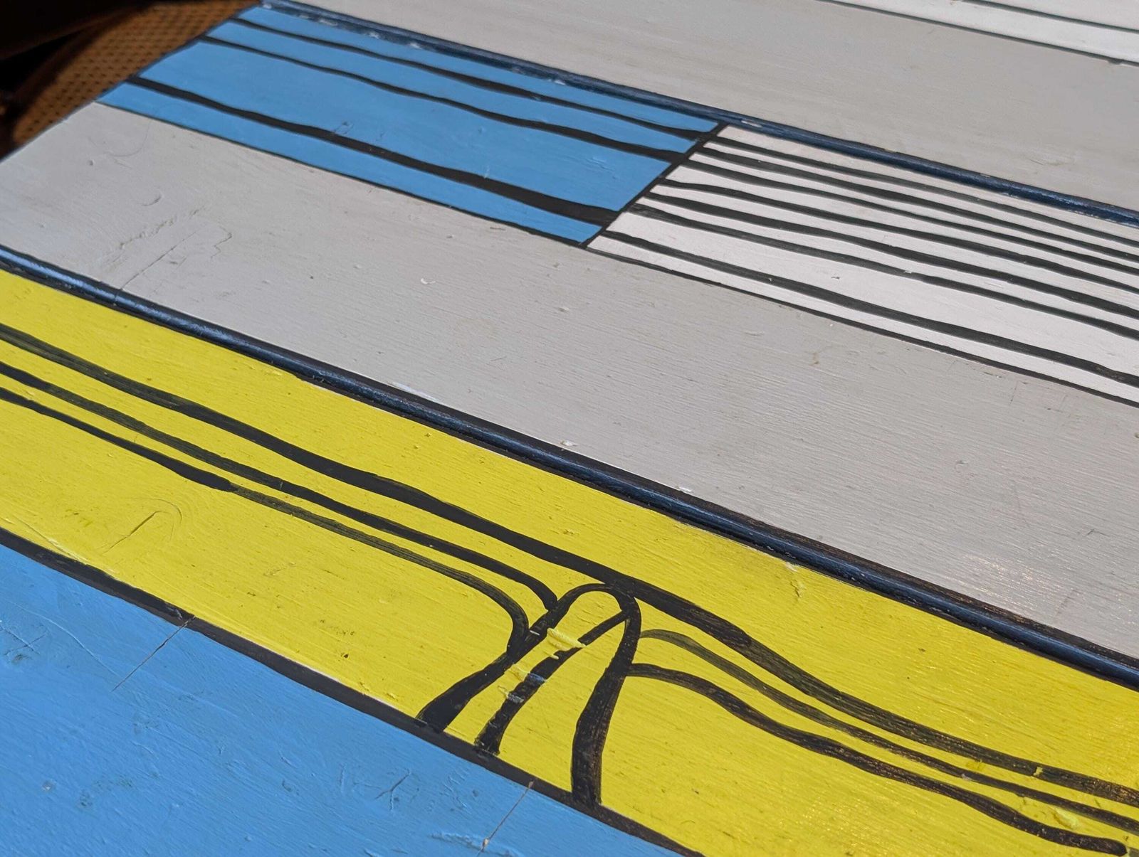 Early 21st Century 'Wrongwoods' Style Hand Painted Dining/Kitchen Table. photo vinterior