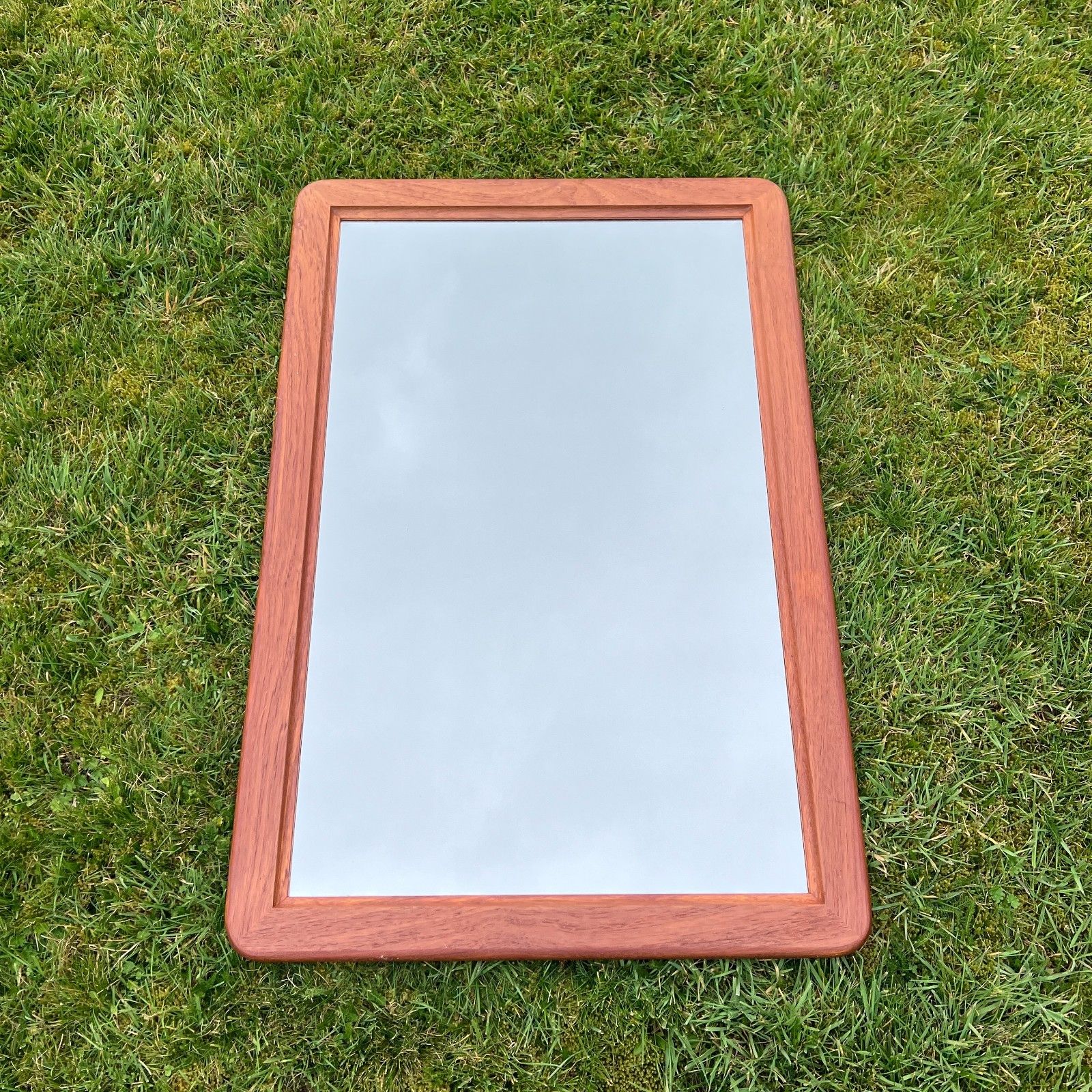 2 X  Mid Century Full Length Mirror With Teak Base, Vintage 1960s 1970s