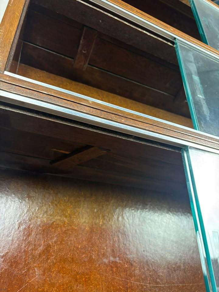Furniture Minty Oxford Mid Century Library Oak Glazed Six Tier Bookcase photo