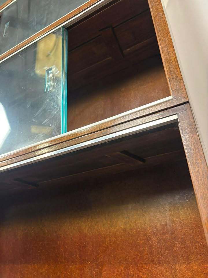 Minty Oxford Mid Century Library Oak Glazed Six Tier Bookcase photo 1149.0