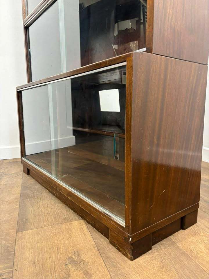 Minty Oxford Mid Century Library Oak Glazed Six Tier Bookcase photo buy