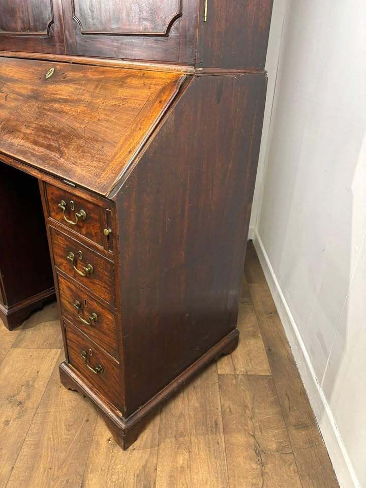 Georgian Mahogany Kneehole Bureau Bookcase photo furniture