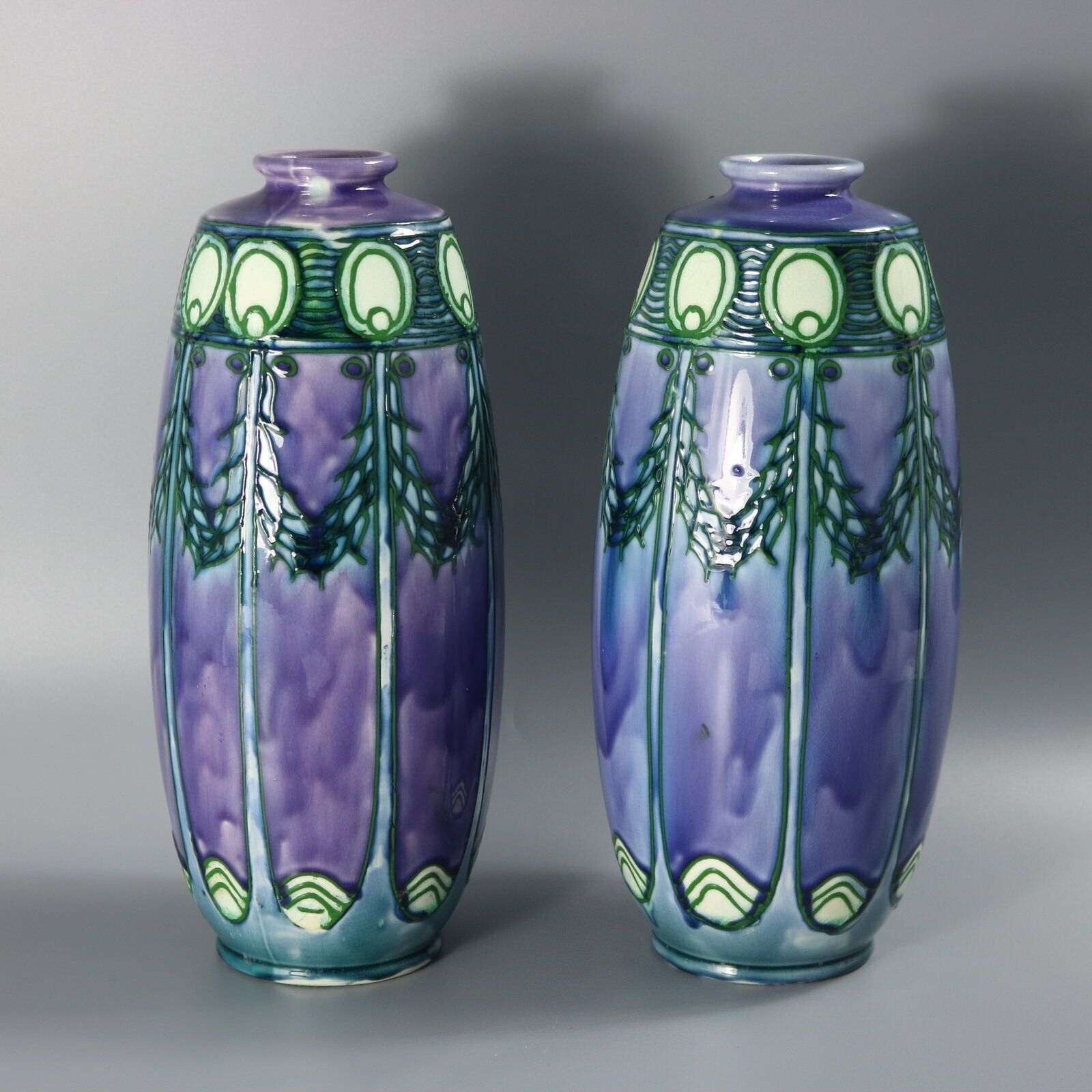 Pair Of Minton Secessionist Purple No.1 Vases photo for sale