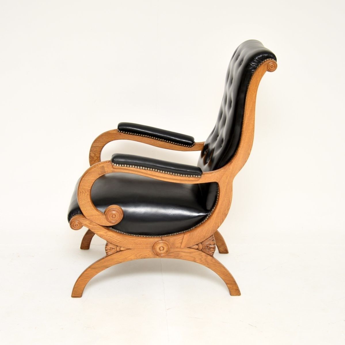 photo furniture Antique Regency Period Leather Slipper Armchair