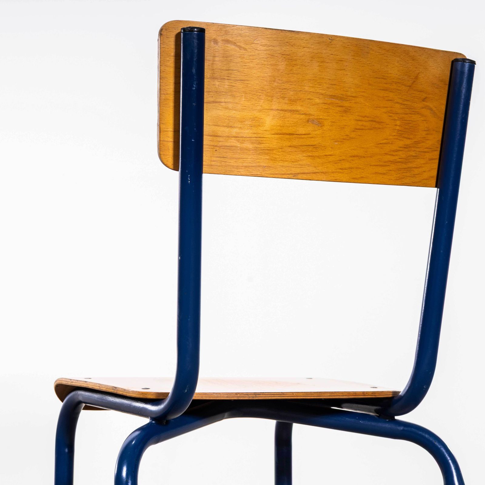 1960's Sea Blue Simple Mullca Stacking Dining Chairs   Set Of Six photo buy