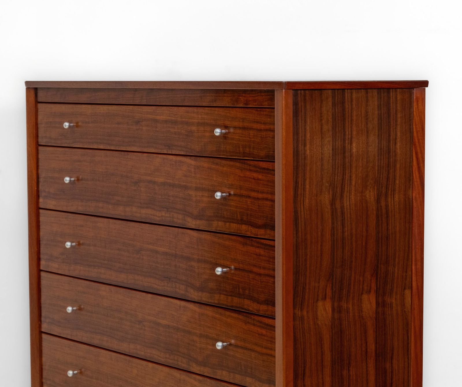 Sleek Gordon Russell Chest Of Drawers In Indian Laurel Mid Century Circa 1960 photo for sale