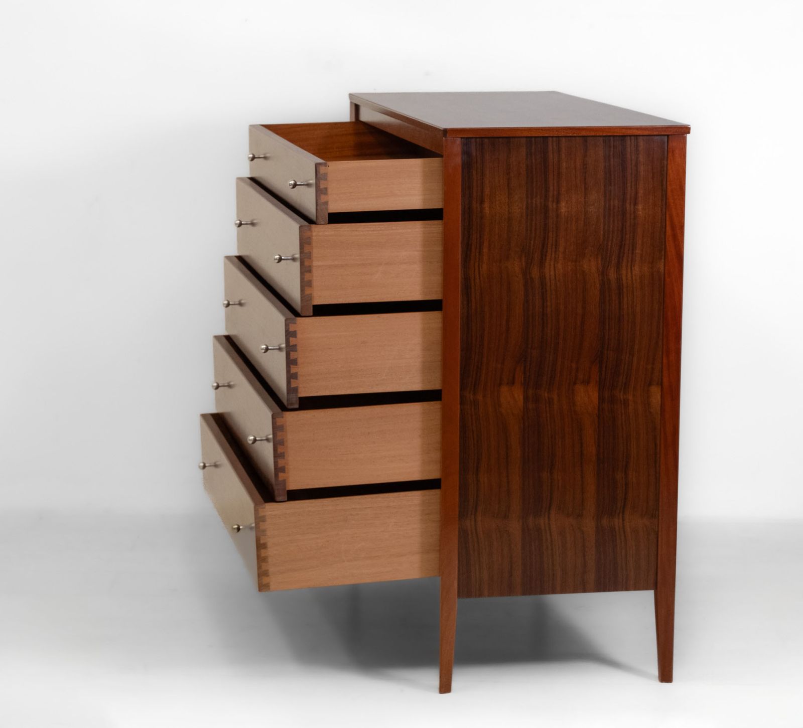 Furniture Sleek Gordon Russell Chest Of Drawers In Indian Laurel Mid Century Circa 1960 photo
