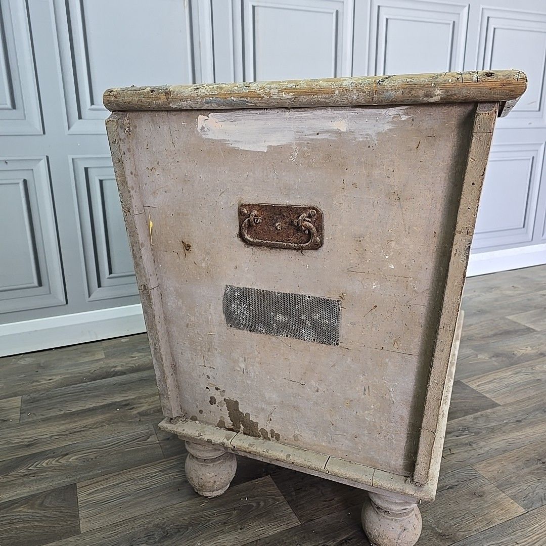 Antique Blanket Chest Storage Trunk Painted Pine Rustic Wooden Box Vintage photo Furniture