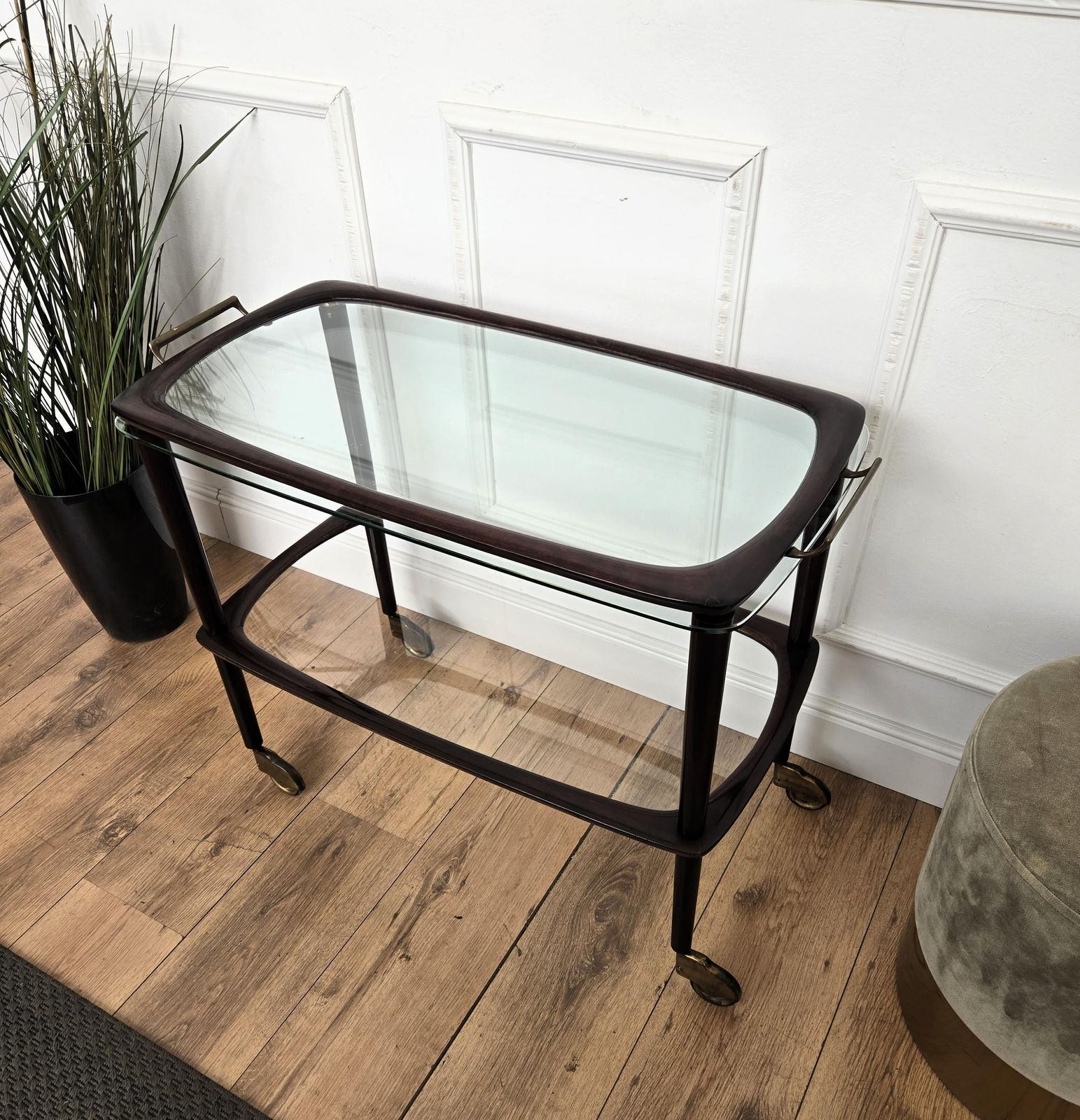 photo furniture 1950s Art Deco Mid Century Italian Dry Bar Cabinet Liquor Cart Tray