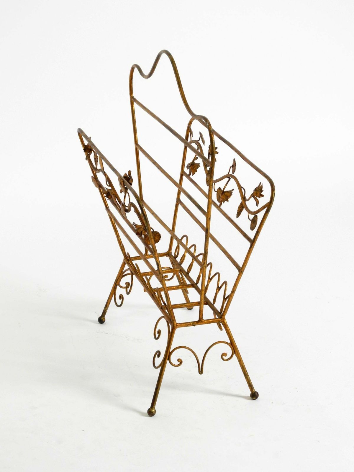 photo furniture Extraordinary Mid Century Newspaper And Magazine Rack With A Gilded Metal Frame