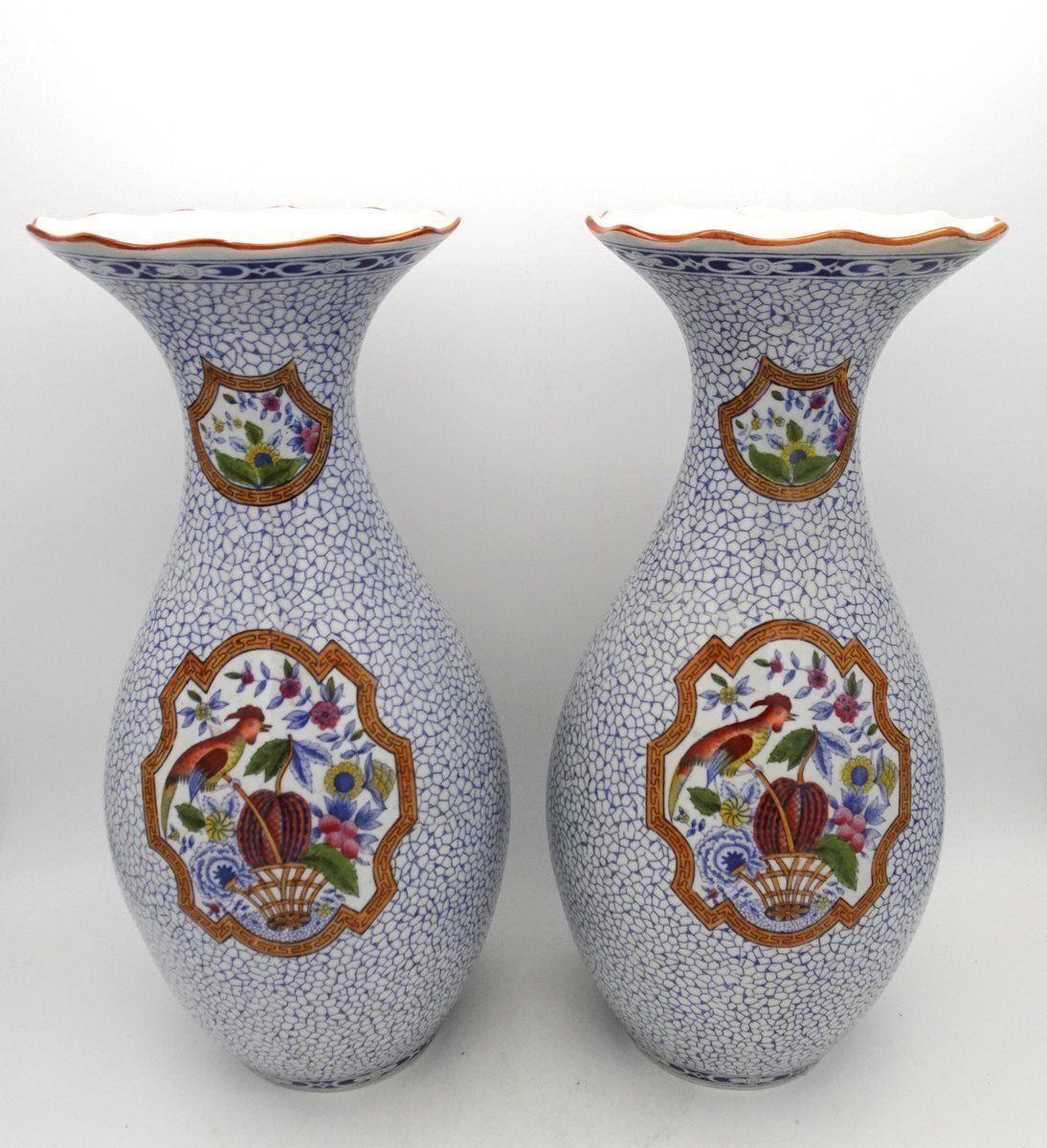Antique Japanese Porcelain Vases From Petrus Regout Maastricht, Holland, 1890s, Set Of 2