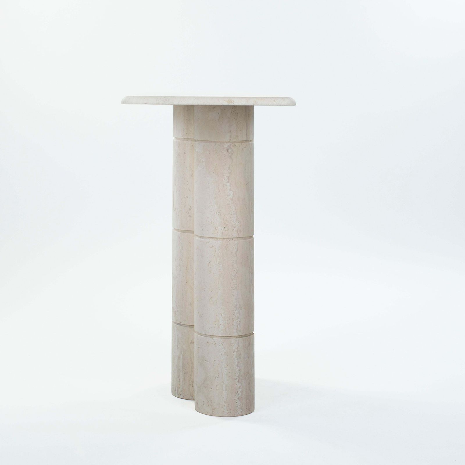 photo for sale French Elegante Mid Century Faux Bamboo Travertine Console Table 1970s
