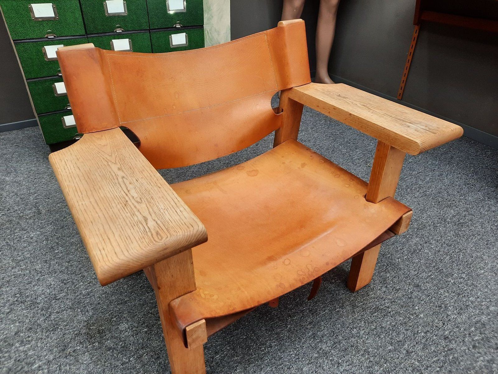 Vintage Armchair In Oak And Leather By Børge Mogensen, 1960s photo buy
