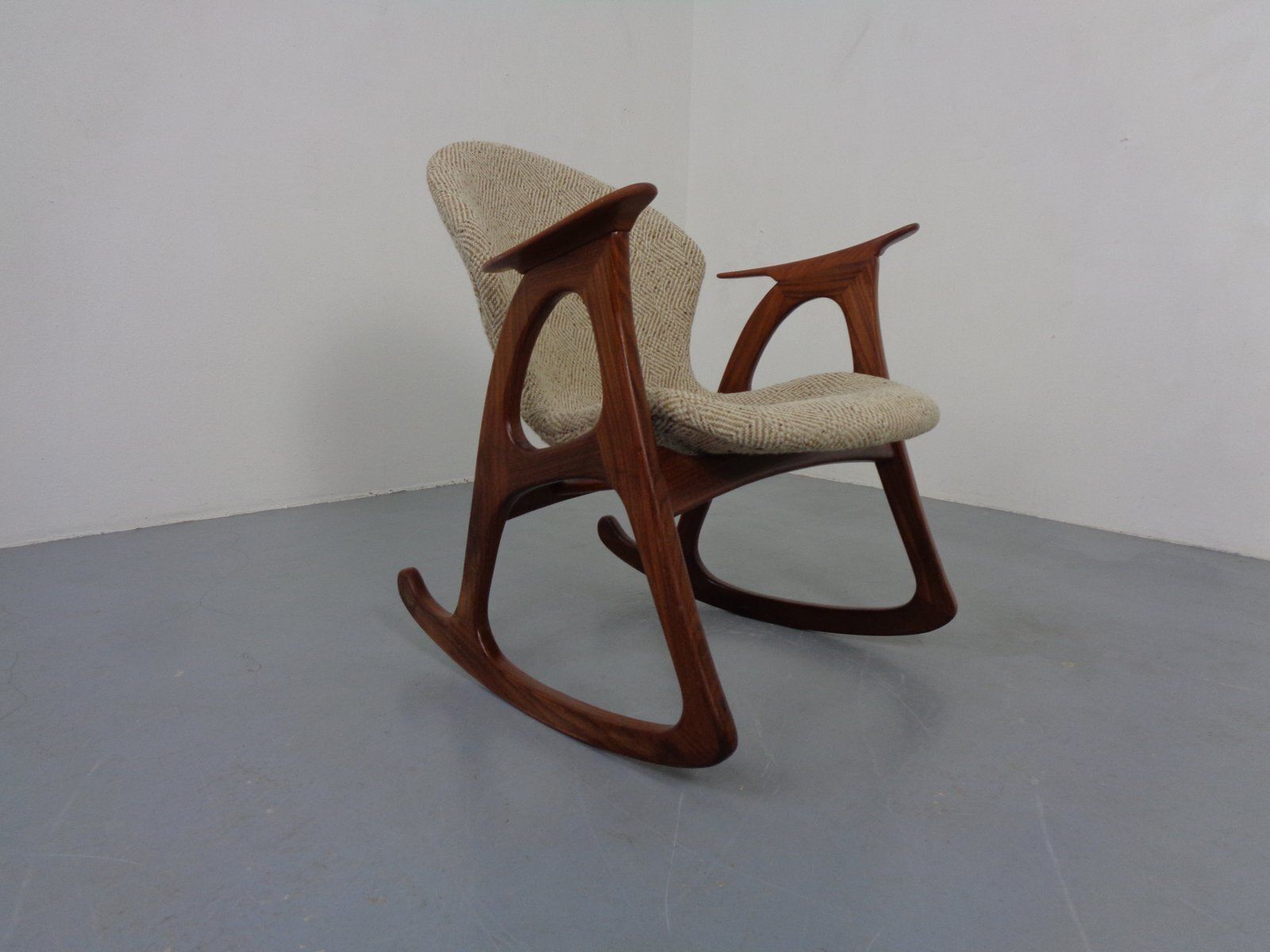 Teak Rocking Chair By Aage Christiansen For Erhardsen & Andersen, Denmark, 1960s photo for sale