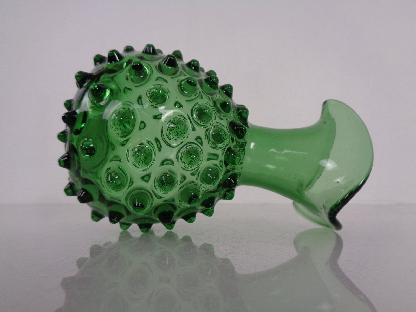 Italian Green Bubble Glass Vase & Bowl From Empoli, 1960s, Set Of 2 photo buy