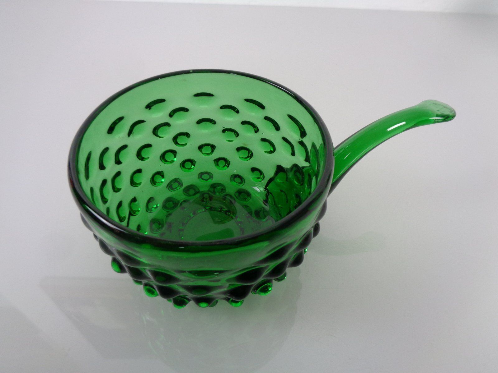 216.0 Italian Green Bubble Glass Vase & Bowl From Empoli, 1960s, Set Of 2 photo
