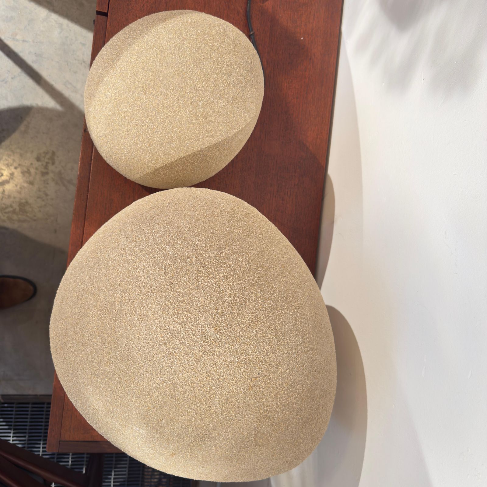 photo furniture Vintage Set Of Two "Moon Rock" Floor Lamps Designed By Andre Cazenave, 1970s