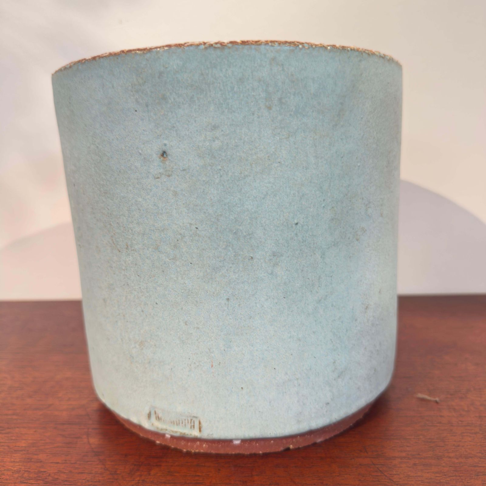 2139.0 Rogier Vandeweghe Ceramic Blue Glazed Planter, 1965, Amphora Signed photo