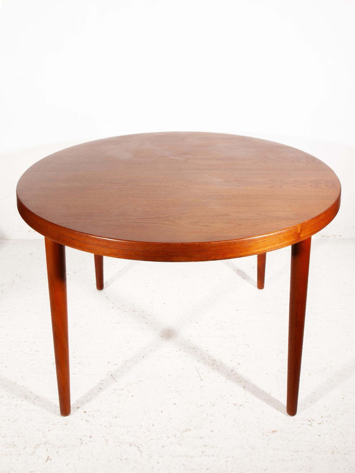 Midcentury Scandinavian Design Teak Round Extendable Table By Kai Kristiansen photo furniture