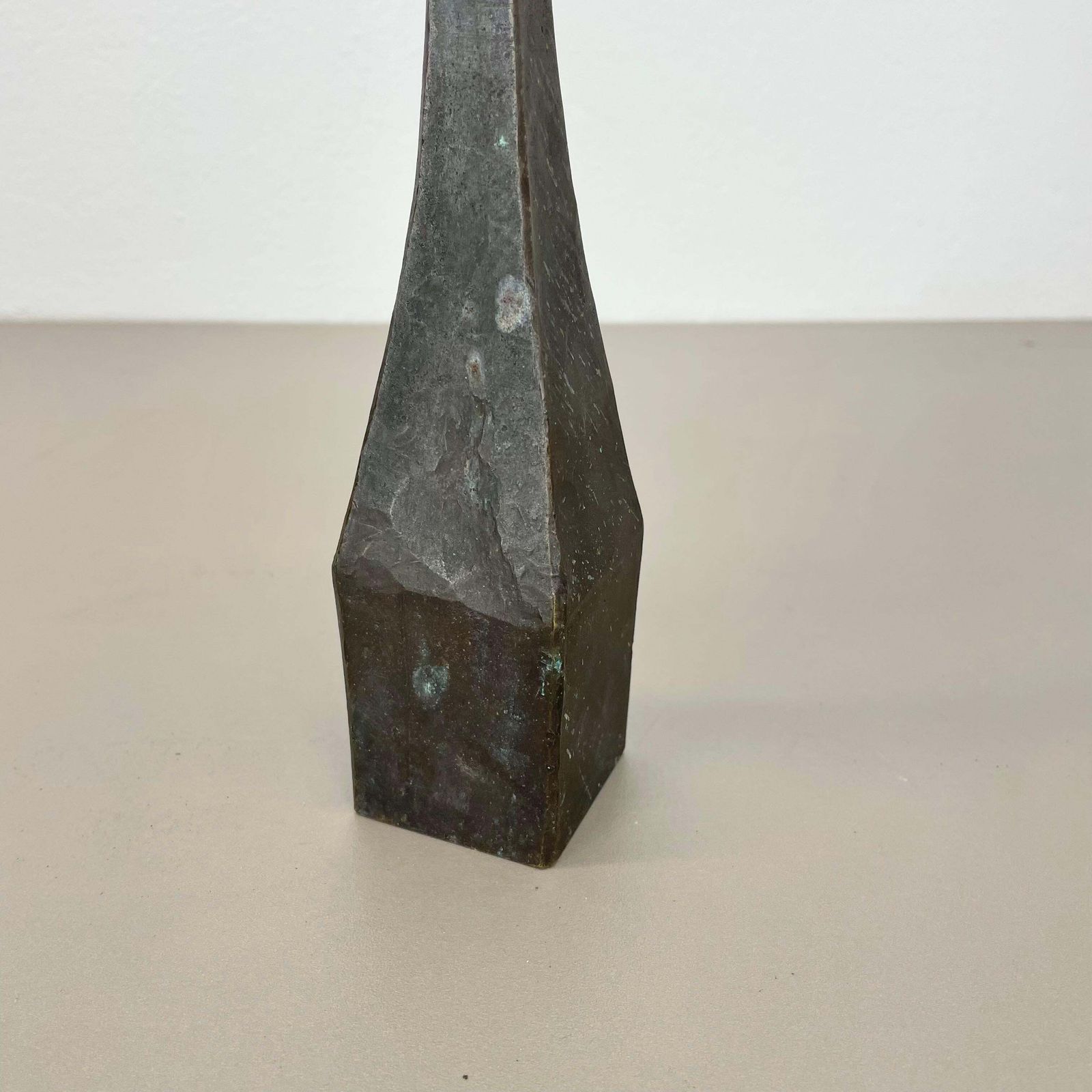 Large 47cm Brutalist Cast Iron Candleholde By Manfred Bergmeister, Germany 1970 photo furniture