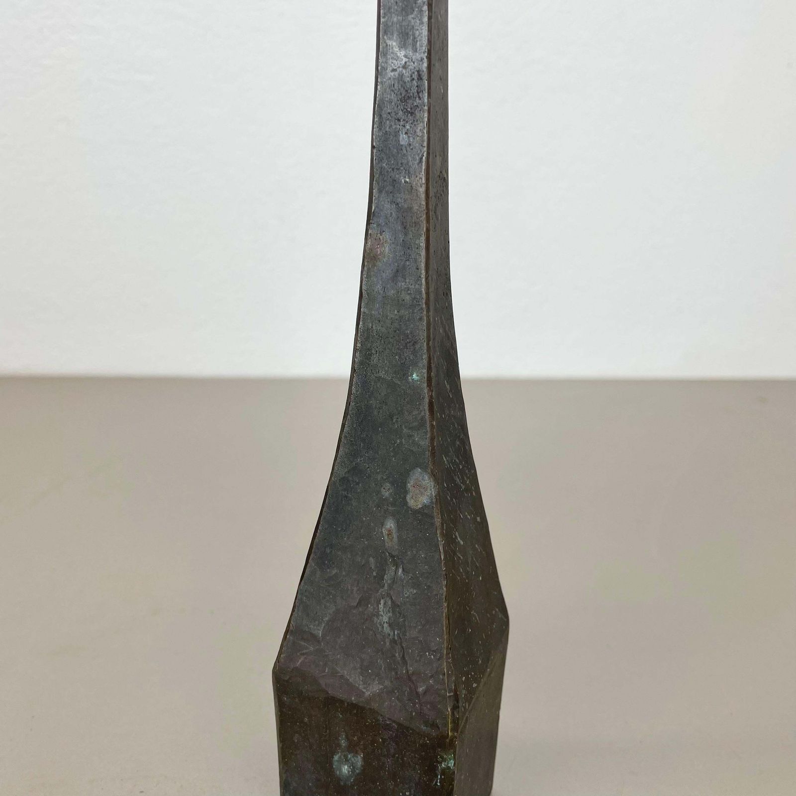 Large 47cm Brutalist Cast Iron Candleholde By Manfred Bergmeister, Germany 1970 photo for sale