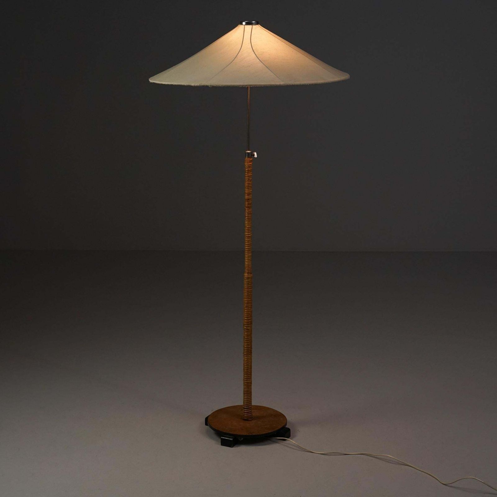 Scandinavian Modern Rattan Floor Lamp, Finland, 1930s photo vinterior