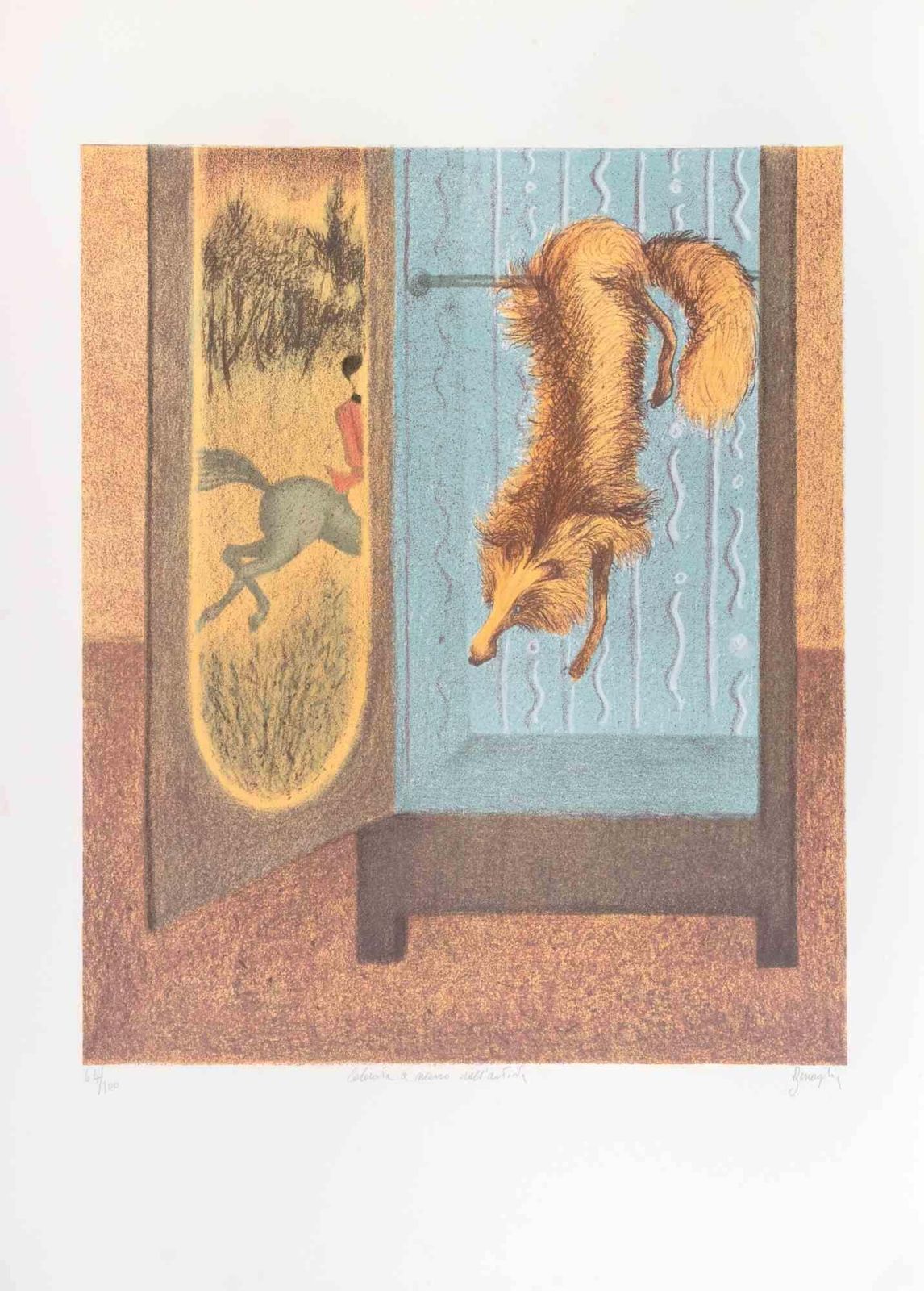 Enrico Benagliathe Fox   Lithograph By Enrico Benaglia   1990s1990s