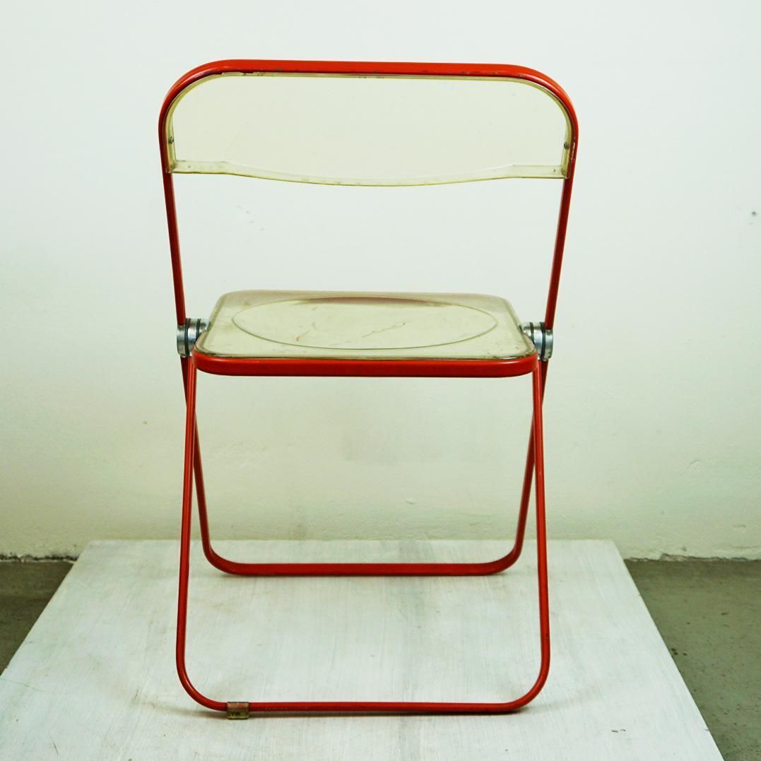 photo furniture Red Plia Lucite Folding Chair By G. Piretti For Castelli Italy