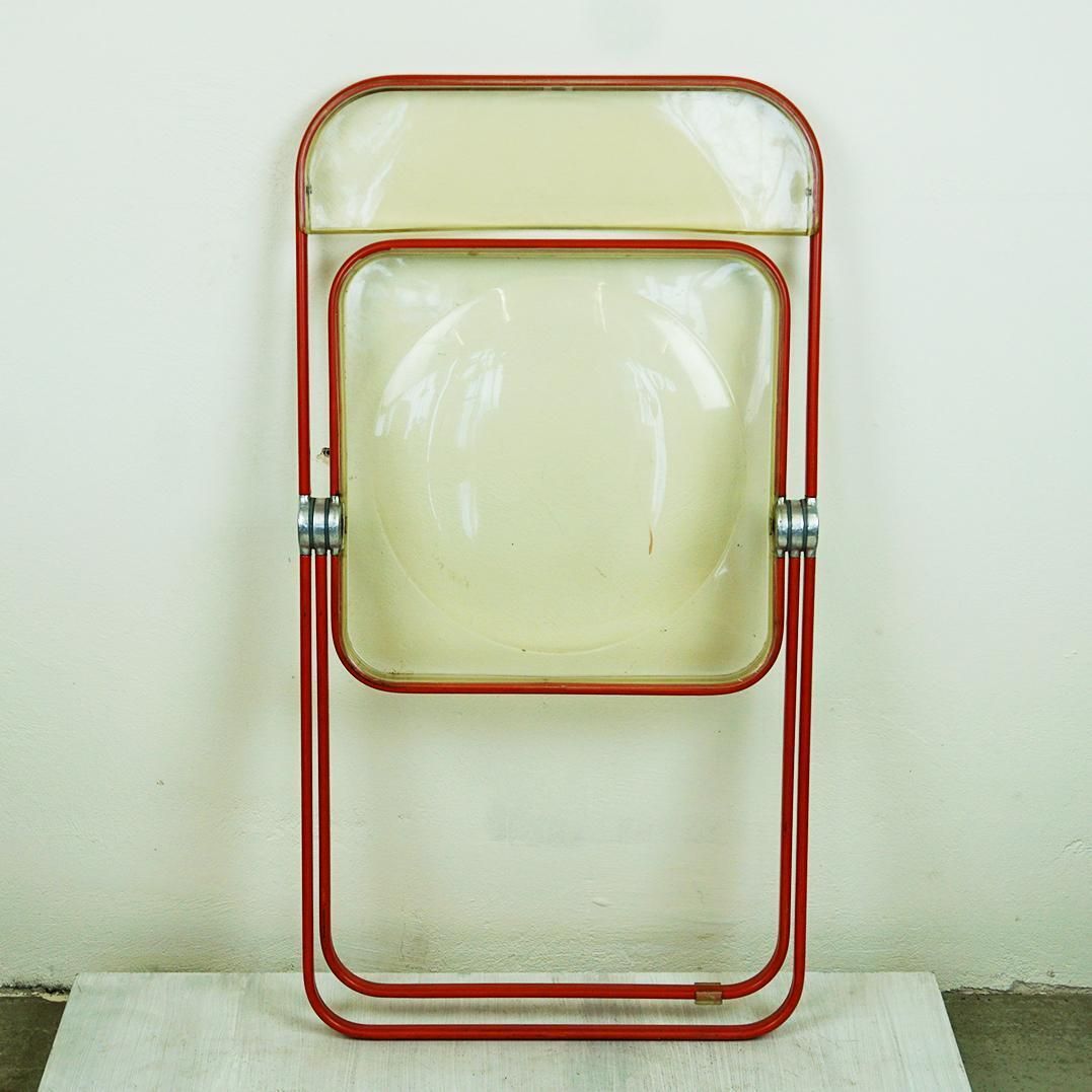 photo buy Red Plia Lucite Folding Chair By G. Piretti For Castelli Italy