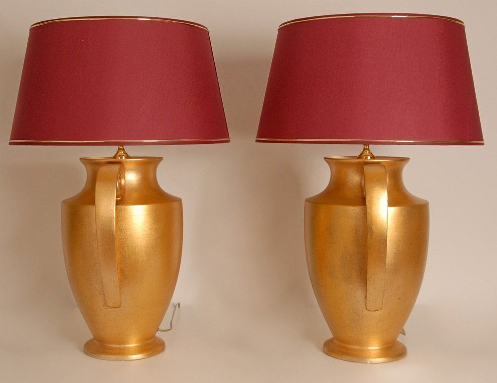 Vintage Italian Etruscan Lamps, 1970s, Set Of 2 photo vinterior