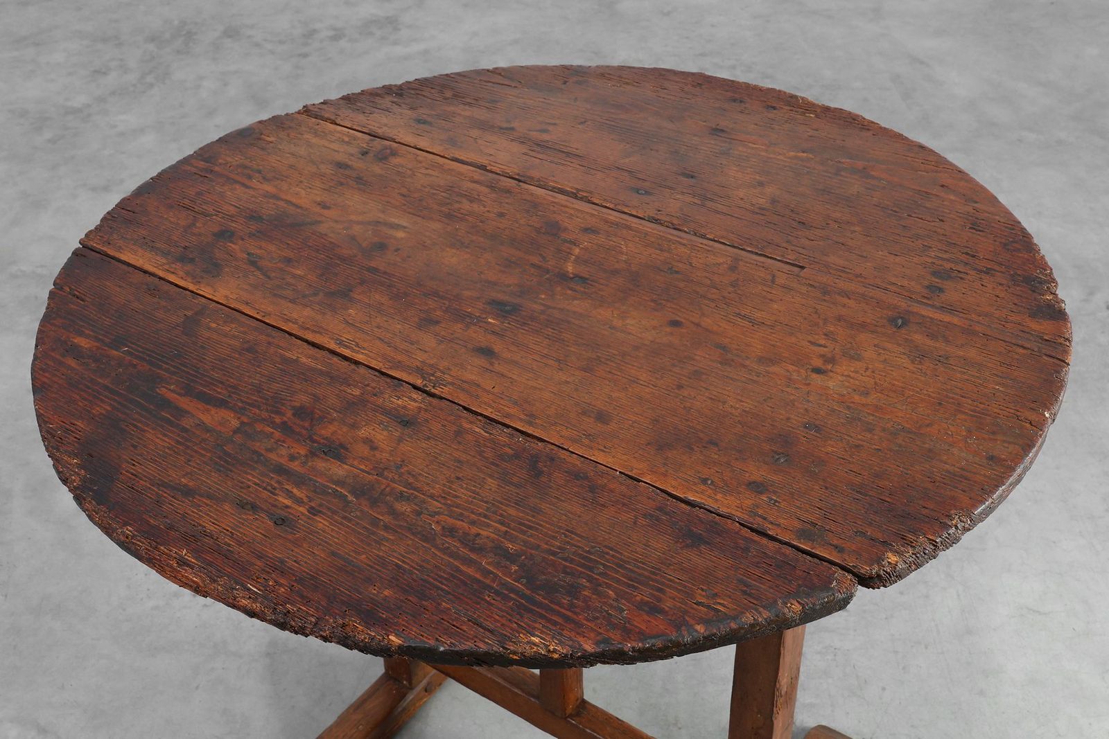 Antique Oak Tilt Top Side Table, France, 1800s photo for sale