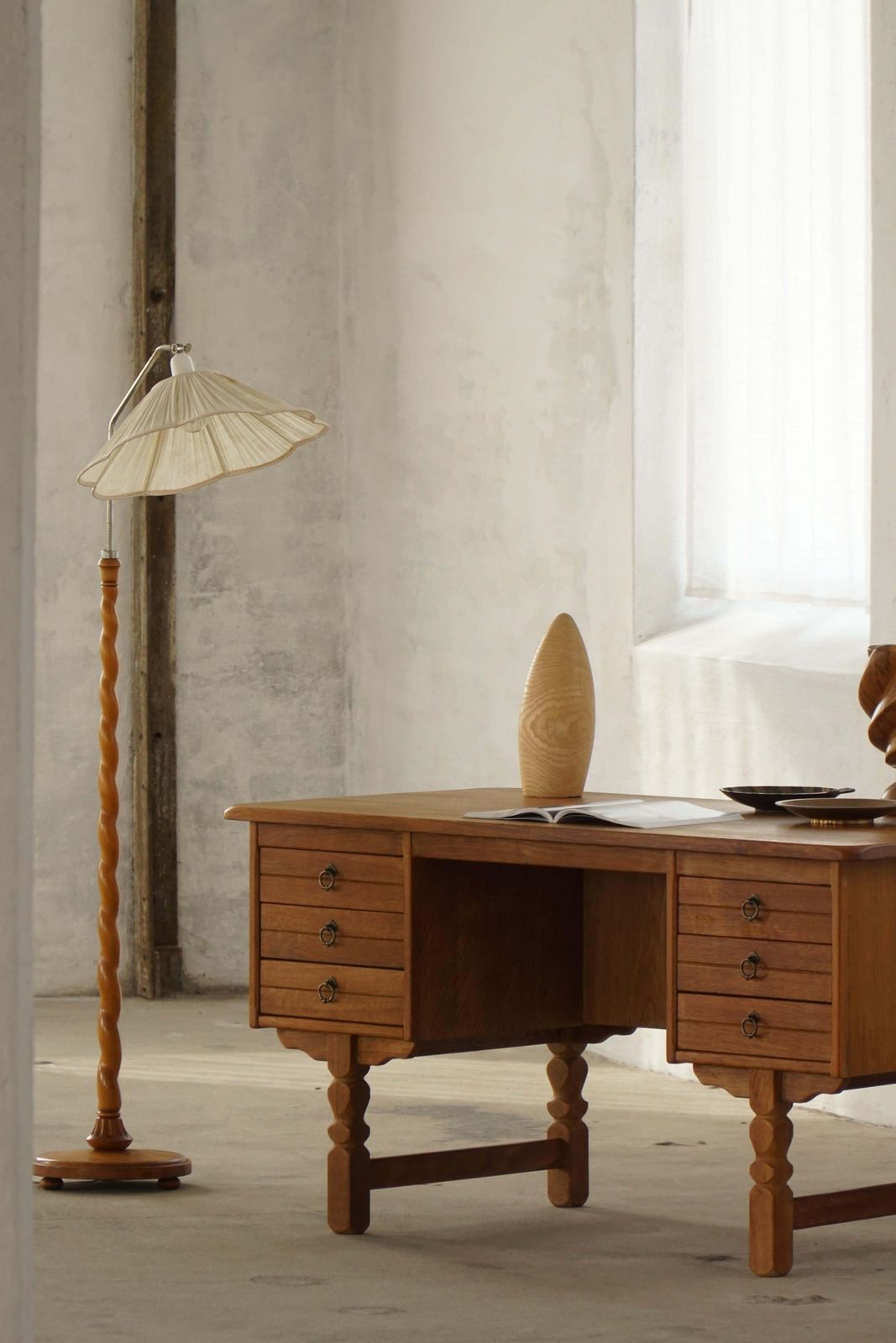 photo buy Freestanding Desk In Oak By Henning Kjærnulf, Danish Mid Century Modern, 1950s