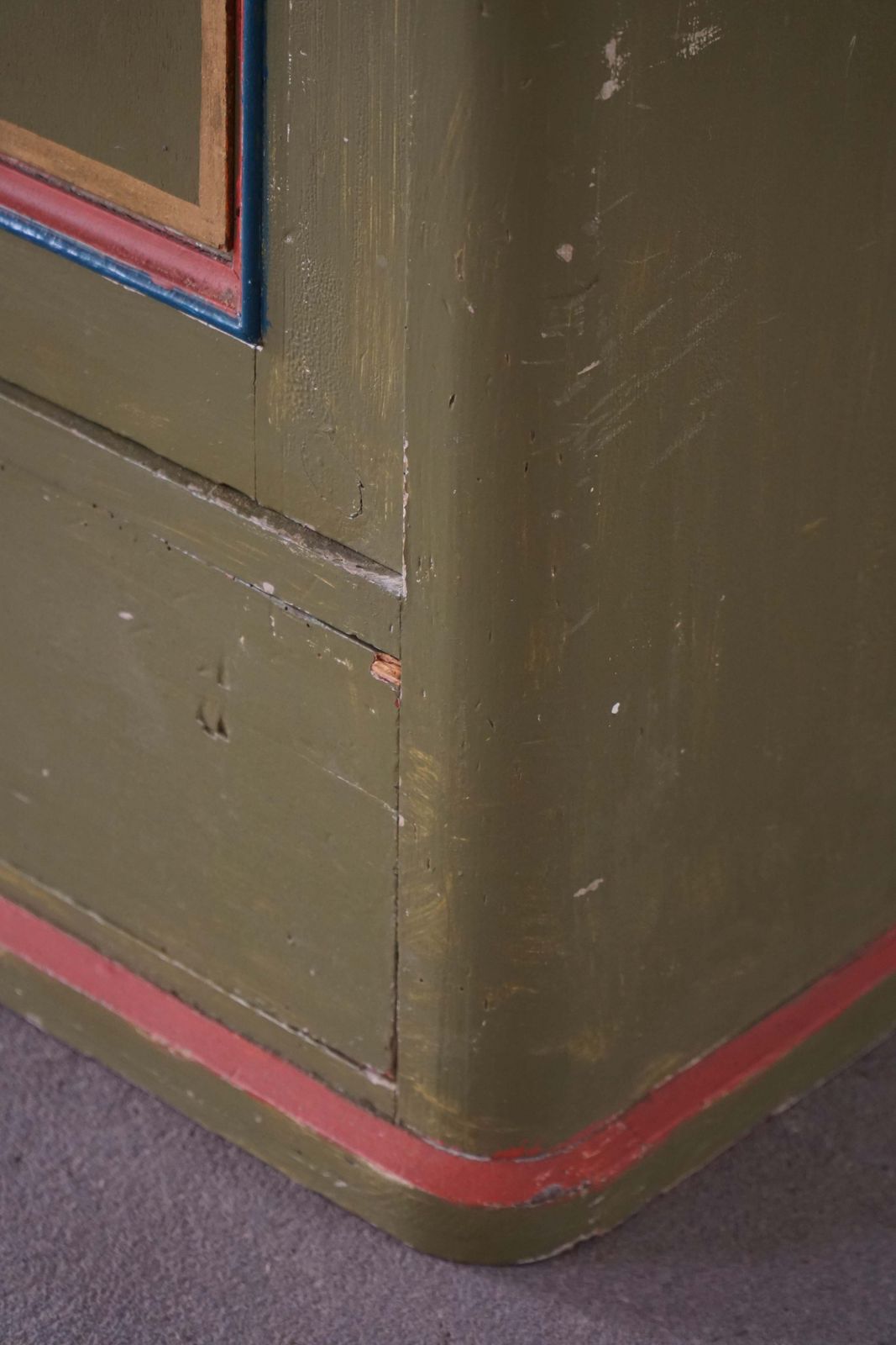 photo for sale Antique Danish Painted Cabinet With Floral Motifs, Folk Art, 19th Century