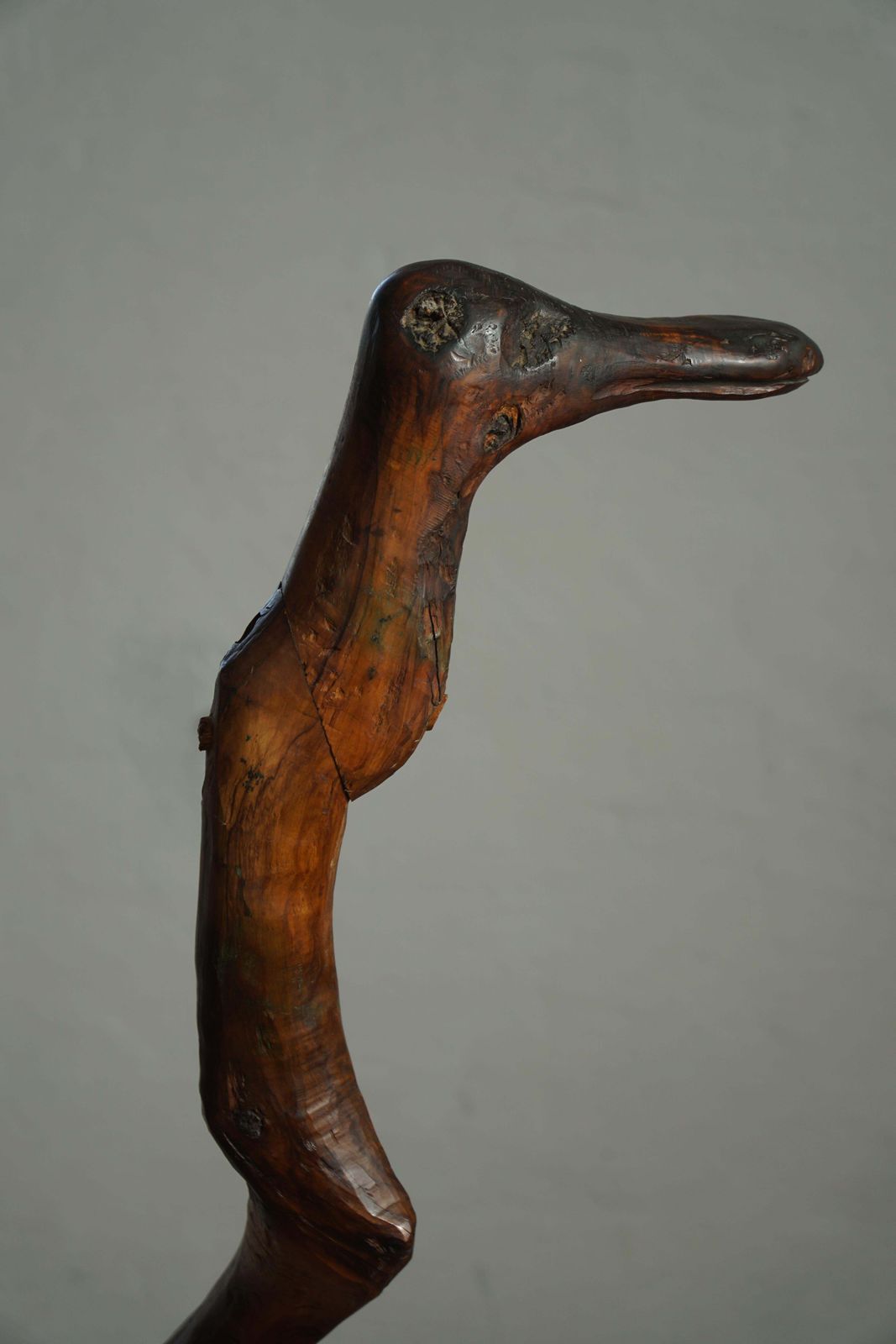 French Mid Century Abstract Wooden Sculpture, Organic Carved Bird Form, 1960s photo for sale