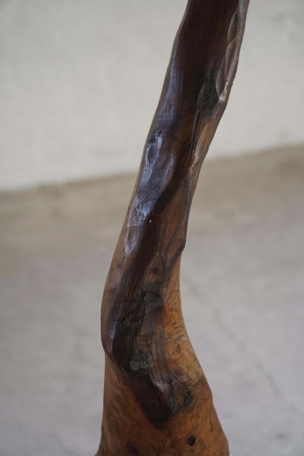 photo buy French Mid Century Abstract Wooden Sculpture, Organic Carved Bird Form, 1960s