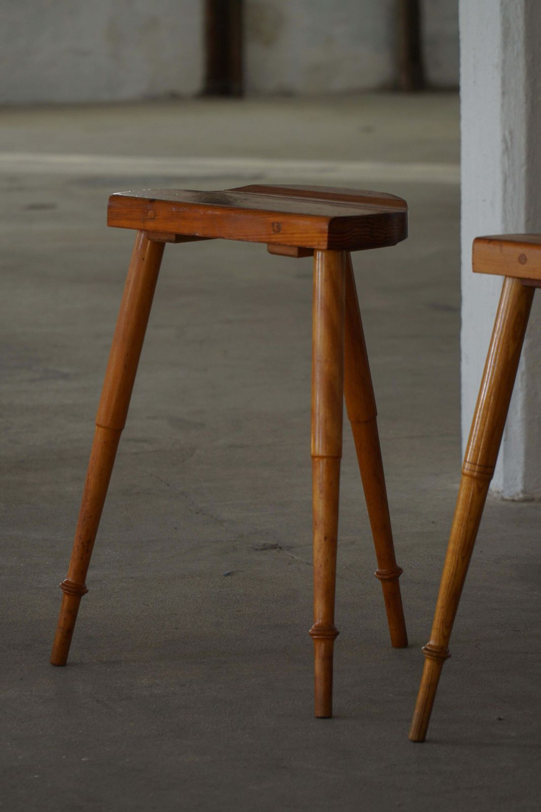 Tripod Bar Stools In Solid Pine, By A Danish Cabinetmaker, Mid Century, 1960s photo vinterior