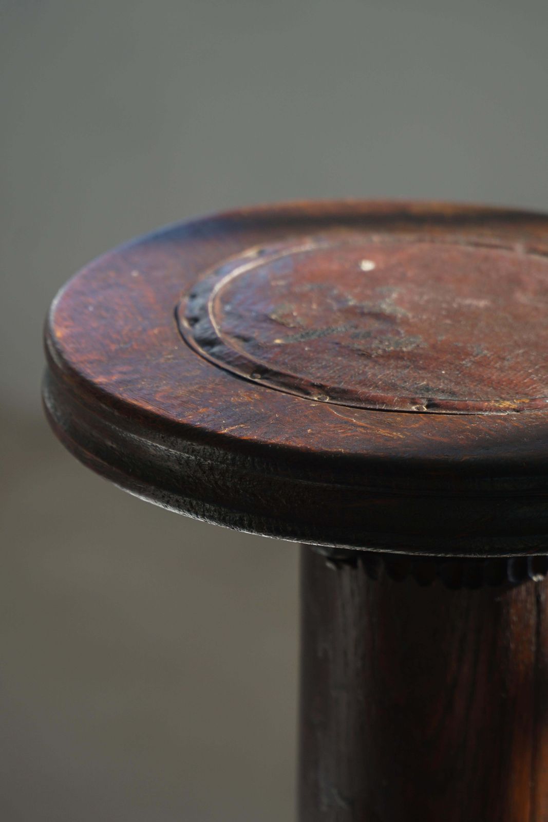 Early 20th Century, Adjustable Danish Art Nouveau Stool, Carved Wood, 1920s photo vintage